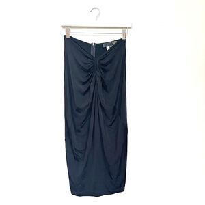VTG Just Cavalli Strapless Mini Dress Women 44 Black Sweetheart Y2K Slinky Drape